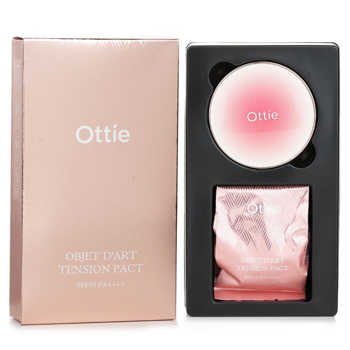 Objet D&rsquo;art Tension Pact Spf50 Pa++++ &amp; Refill  # 21 Light - 2x15g/0.52oz