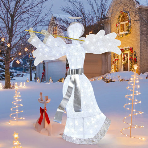 Pre-Lit Angel Christmas Decoration with 100 LED Lights