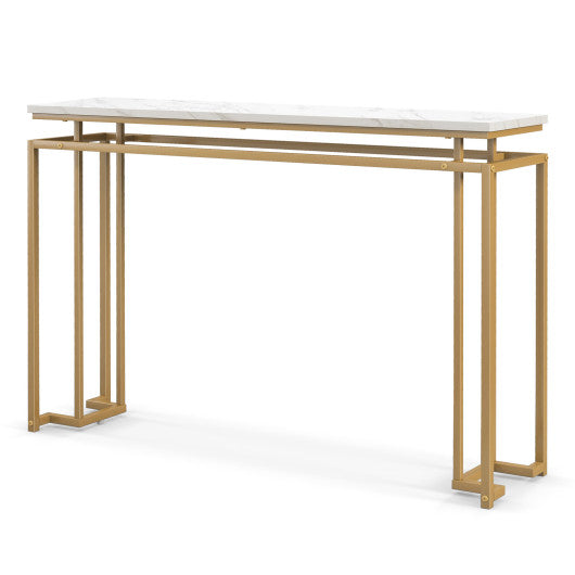 Modern Entryway Table with Gold Heavy-duty Metal Frame and Anti-toppling Kit for Living Room