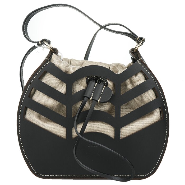 Small Kayan Round Bucket Bag - Black