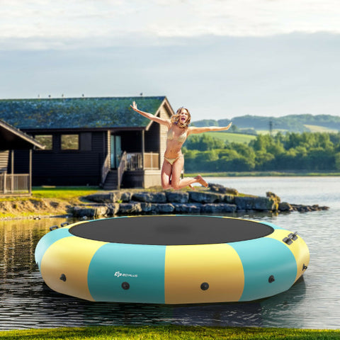 15 Feet Inflatable Splash Padded Water Bouncer Trampoline-Yellow