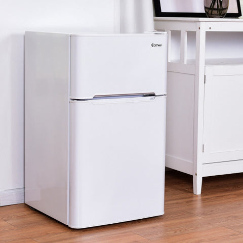 3.2 cu ft. Compact Stainless Steel Refrigerator-White