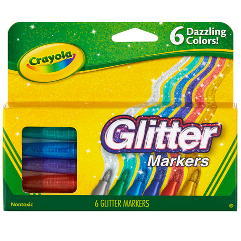 Glitter Markers, 6 Per Box, 3 Boxes