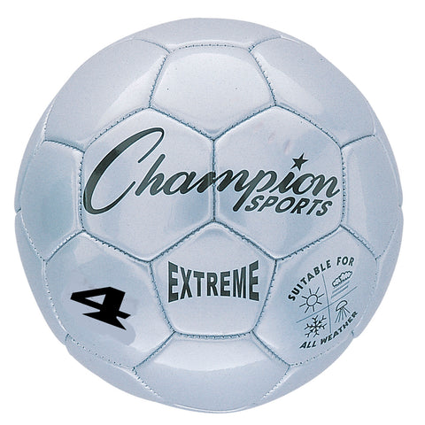 Extreme Soccer Ball, Size 4, Silver, Pack of 2