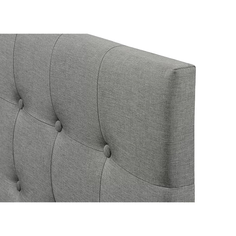 Twin size Contemporary Button-Tufted Headboard in Grey Upholstered Fabric