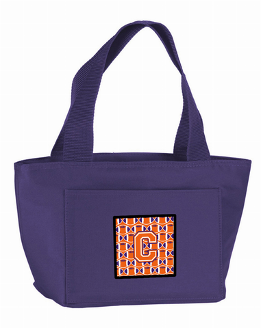 Football Orange, White and Regalia Lunch Bag