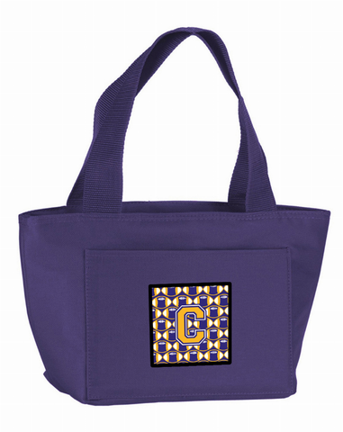 Football Purple and Gold Lunch Bag