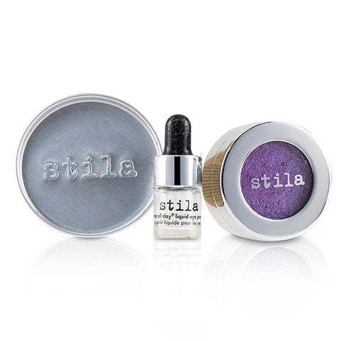 Magnificent Metals Foil Finish Eye Shadow With Mini Stay All Day Liquid Eye Primer - Metallic Cobalt - 2pcs