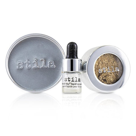 Magnificent Metals Foil Finish Eye Shadow With Mini Stay All Day Liquid Eye Primer - Metallic Cobalt - 2pcs