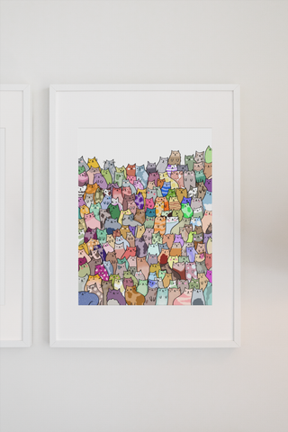 Kitty Committee Wall Art Print