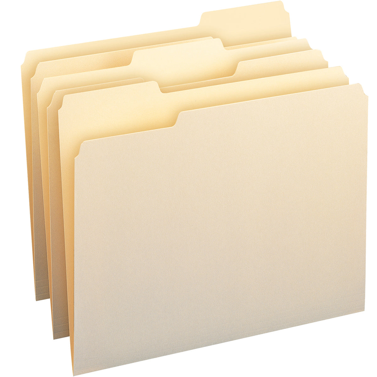 File Folders, 1/3-Cut Tab, Letter, Manila, Box of 100