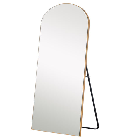 Petite Gold Arched Wooden Mirror