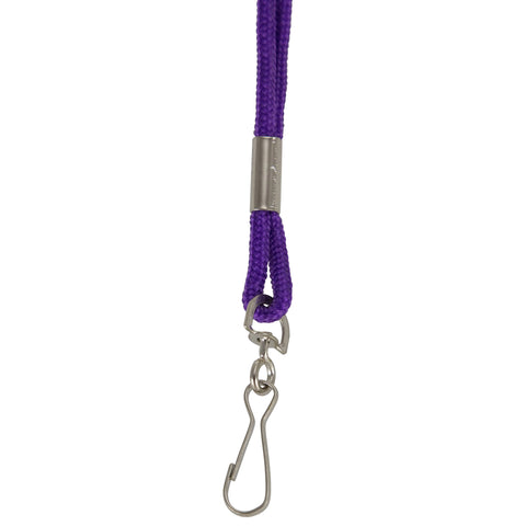 Standard Lanyard Hook Rope Style, Purple, Pack of 24