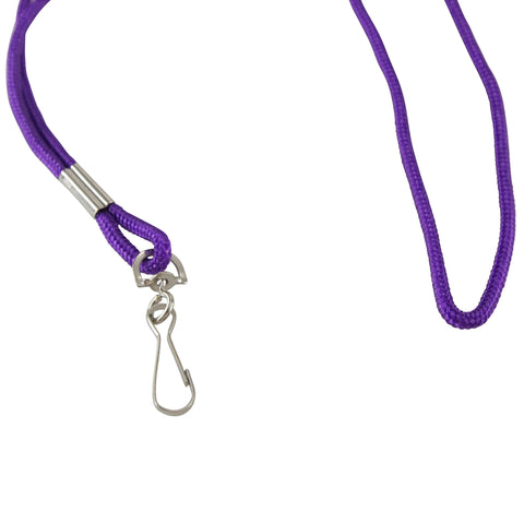 Standard Lanyard Hook Rope Style, Purple, Pack of 24