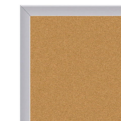 Natural Cork Bulletin Board with Aluminum Frame, 18"H x 24"W