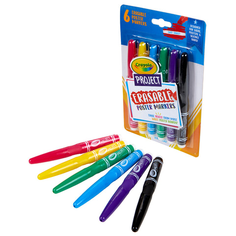 Project Erasable Poster Markers, Pack of 6