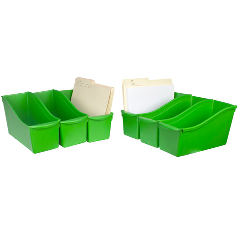 Large Book Bin, Green, Pack of 6