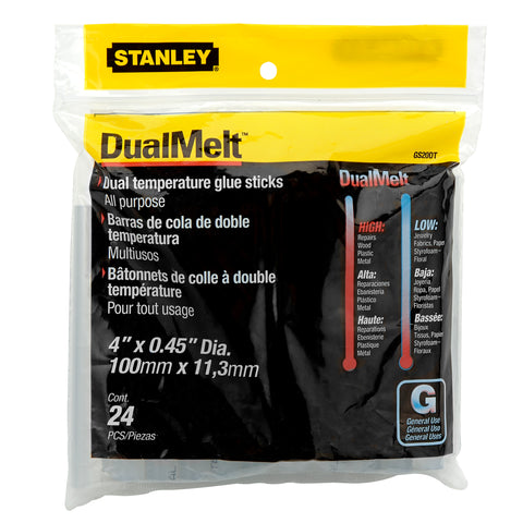 Dual Temperature Glue Sticks, 7/16 in x 4 in, 24 Per Pack, 2 Packs