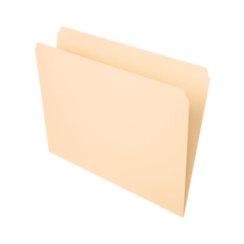 File Folders, Letter Size, Manila, Straight Cut, Box of 100