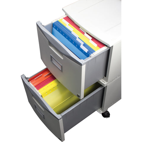 2 Drawer Mobile File Cabinet with Lock, Gray