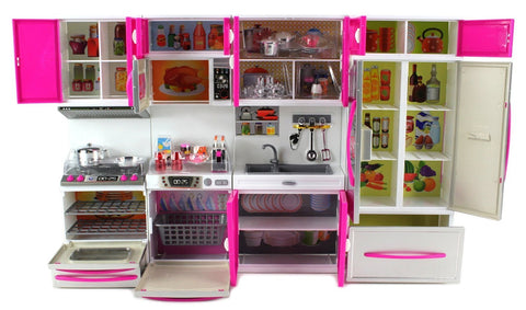 My Modern Kitchen 32 Full Deluxe Kit Battery Operated Kitchen Playset: Refrigerator, Stove, Sink, Microwave