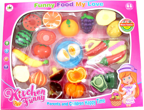 Kitchen Fun Cutting Fruits & Vegetables Food Playset