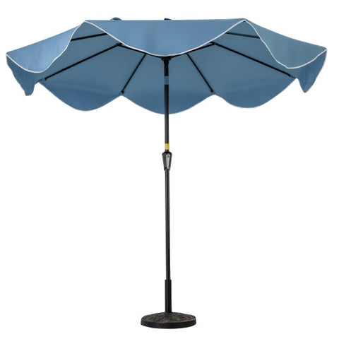 9 FT Patio Umbrella with Crank Handle and Push Button Tilt-Navy