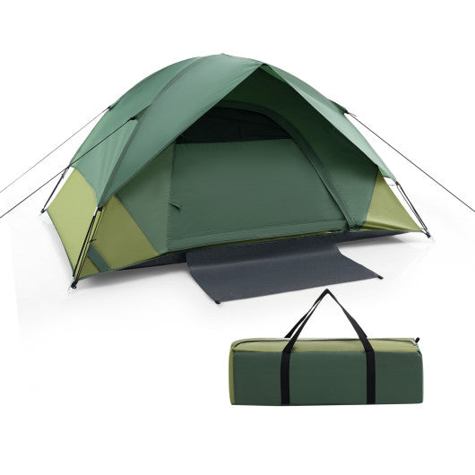 2-person Camping Tent w/ Removable Rain Fly and Double-layer Door-Green