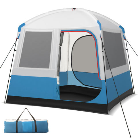 5 Person Camping Tent with Mesh Windows and Carrying Bag for Camping Hiking Traveling-White