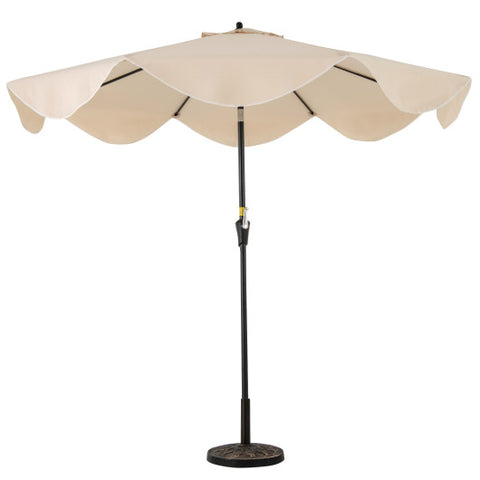 9 FT Patio Umbrella with Crank Handle and Push Button Tilt-Beige