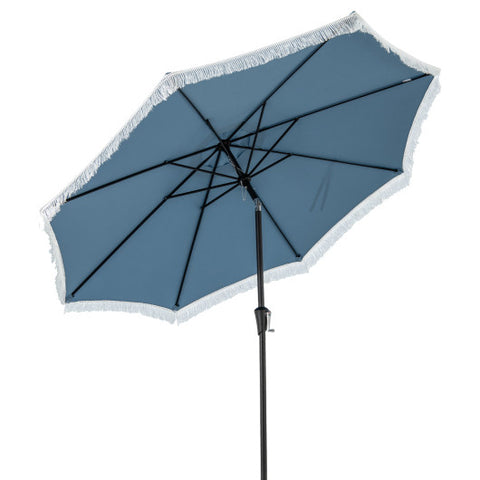 9 FT Patio Umbrella with Sun-Protective Canopy for Patio Garden Pool-Navy