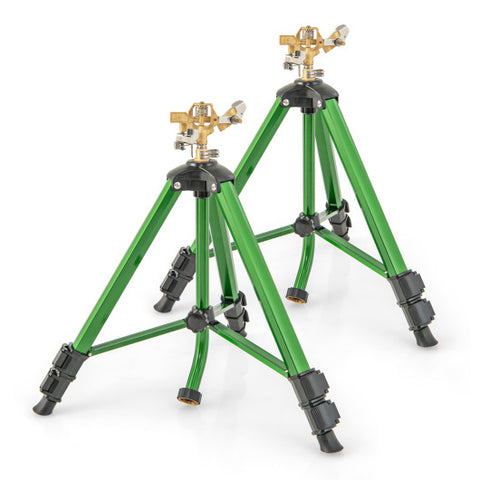 Impact Sprinkler on Tripod Base Set of 2 with 360 Degree Rotation-S