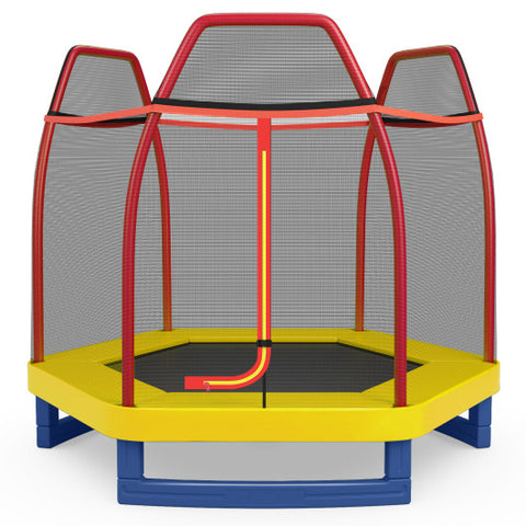 7 Feet Kids Recreational Bounce Jumper Trampoline-Red