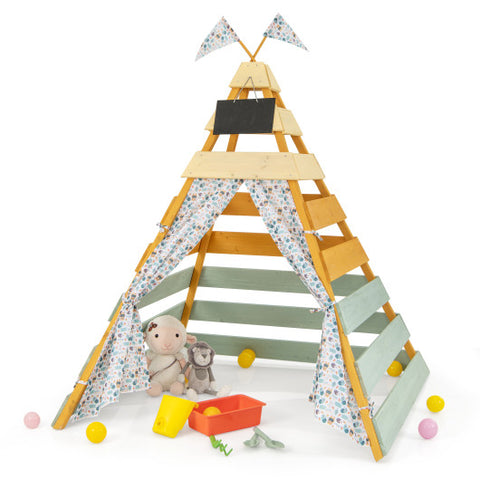 Triangle Hideaway Playhouse with Removable Chalkboard for Indoor and Outdoor