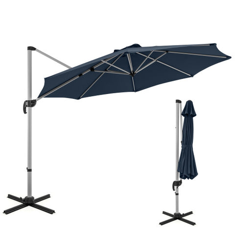 11 FT Outdoor Patio Umbrella with 360° Rotation and Adjustable Tilt-Navy