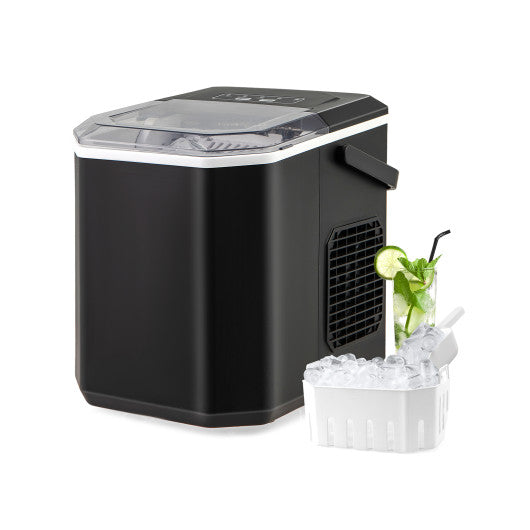 Ice Maker Countertop with Self-Cleaning for Home Kitchen Office Party-Black