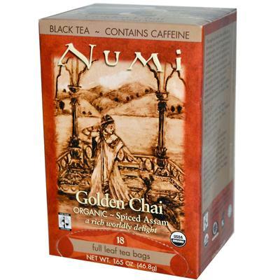 Numi Golden Chai Spiced Assam Black Tea - 18 Tea Bags - Case Of 6