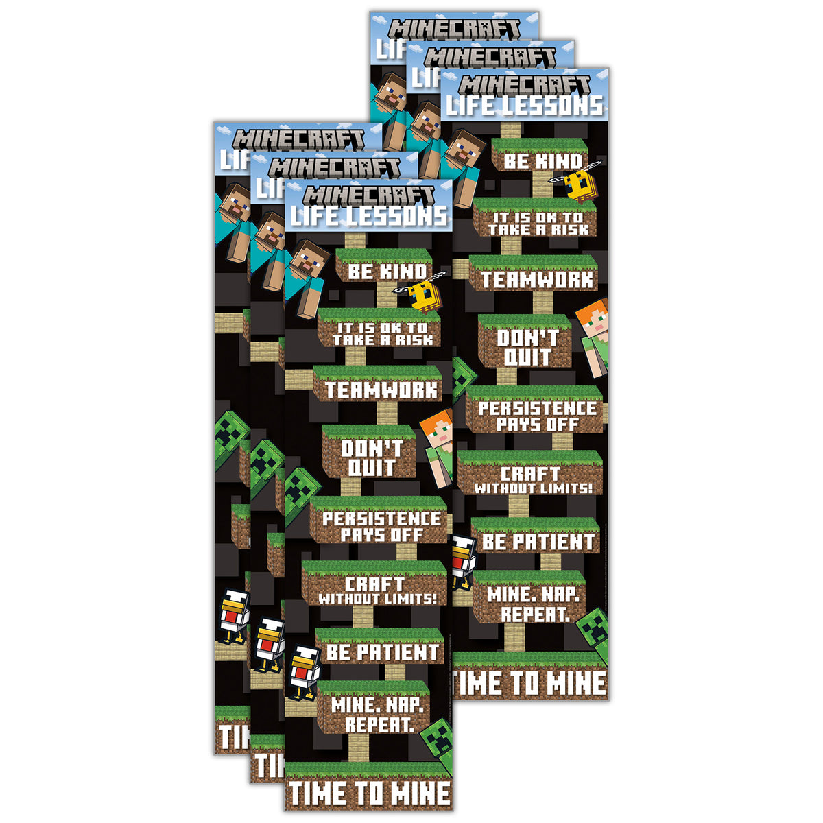 Minecraft Life Lessons Banner, 12" x 45", Pack of 6