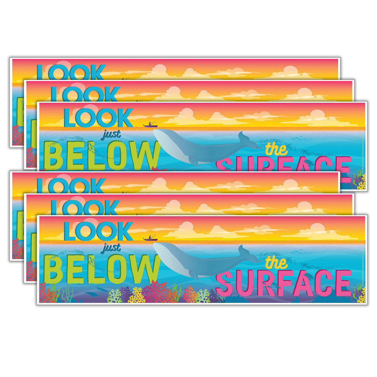 Seas the Day Banner - Horizontal, Pack of 6