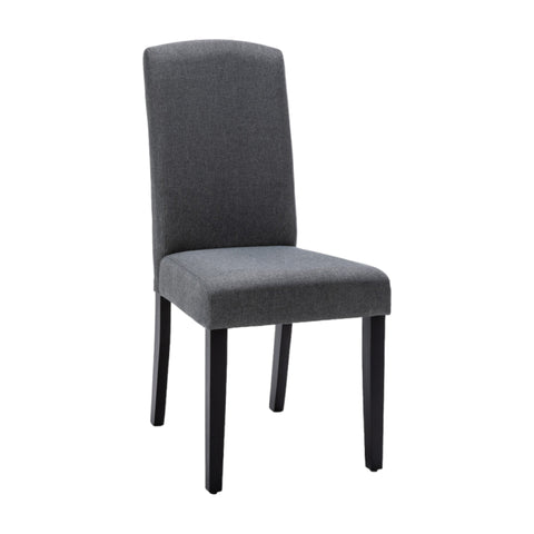 Set of Two Dark Gray And Black Upholstered Polyester Dining Parsons Chairs