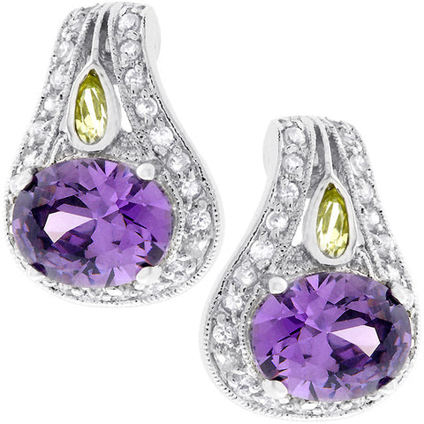 Majestic Amethyst Cubic Zirconia Earrings