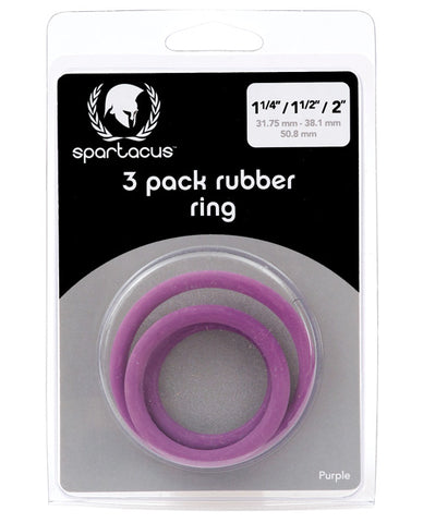 Spartacus Rubber Cock Ring Set- Blue Pack Of 3