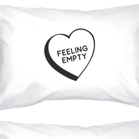 Feeling Empty Heart Cotton Decorative Pillow Case Simple Typography