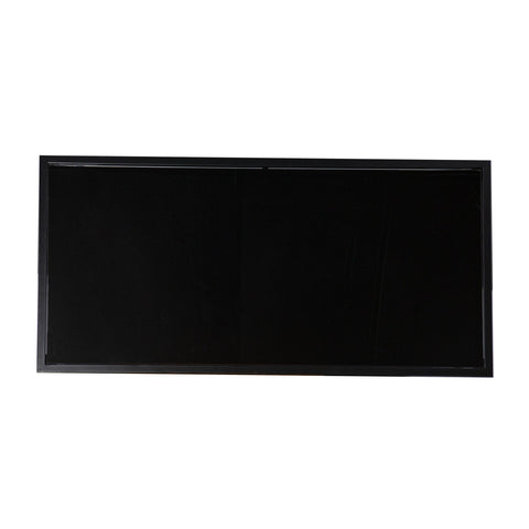 42" Black Glass And Metal Rectangular Coffee Table