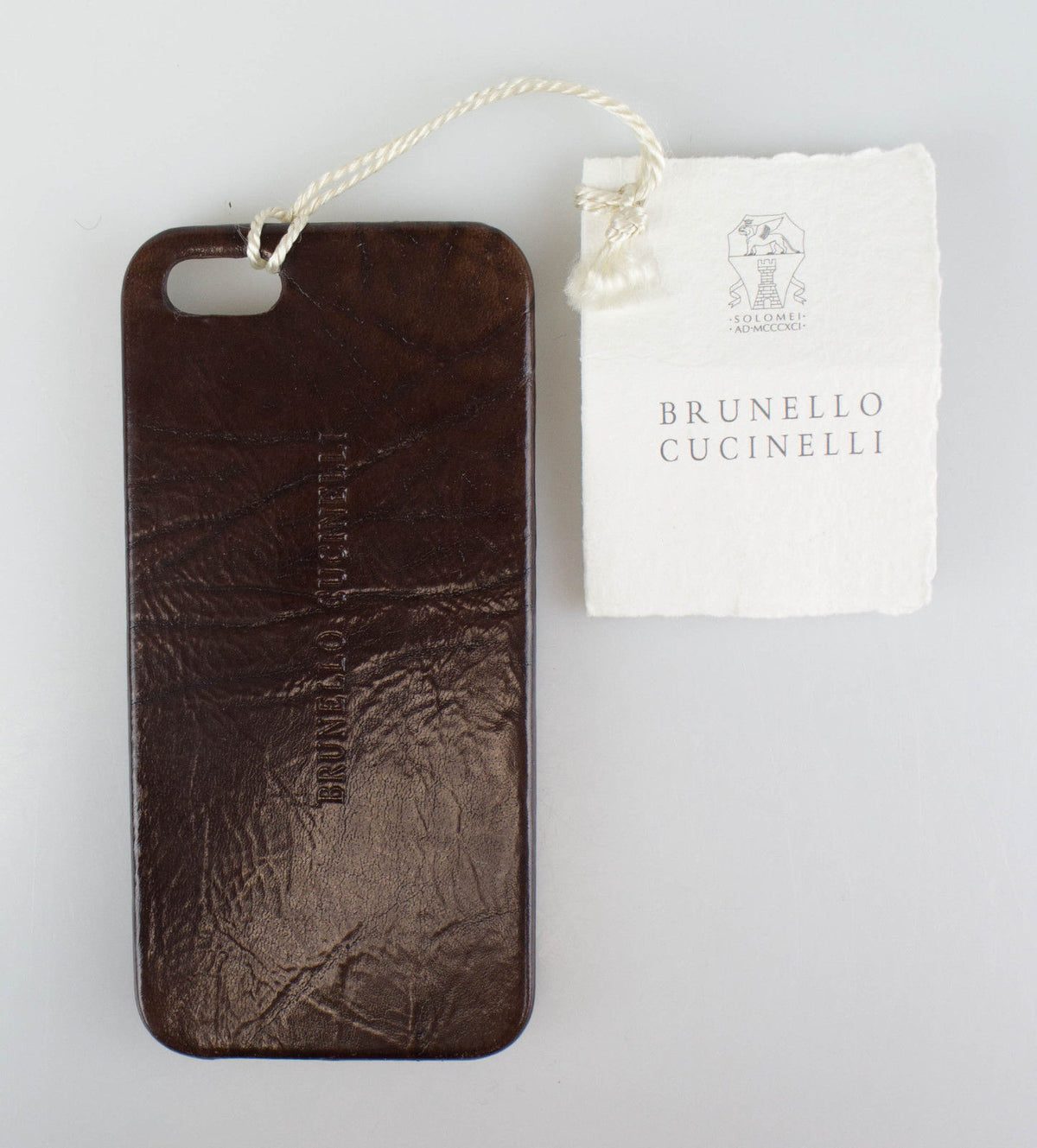 New BRUNELLO CUCINELLI Brown Leather Iphone Case $380