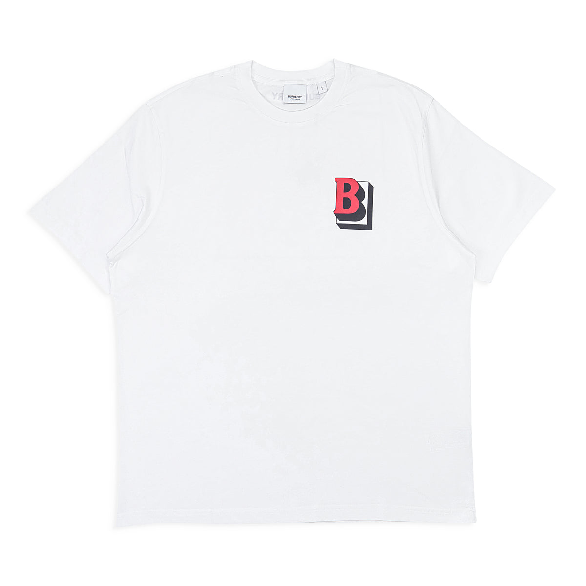 Burberry White with Red B T-Shirt  Size S $530