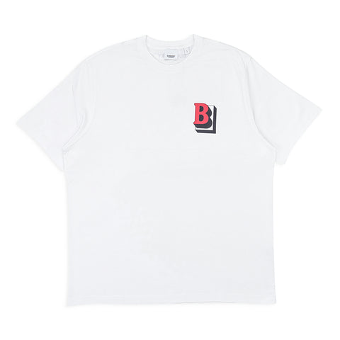 Burberry White with Red B T-Shirt  Size S $530