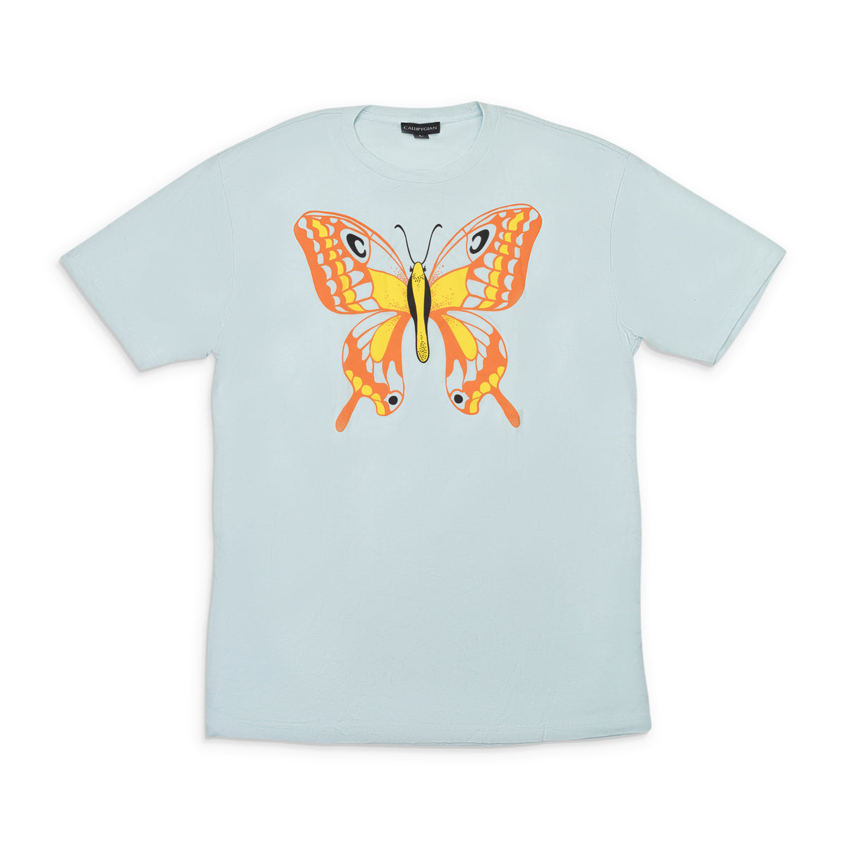 95-CPN-1140/M P12037 LIGHT BLUE CALLIPYGIAN BUTTERFLY TEE Size M