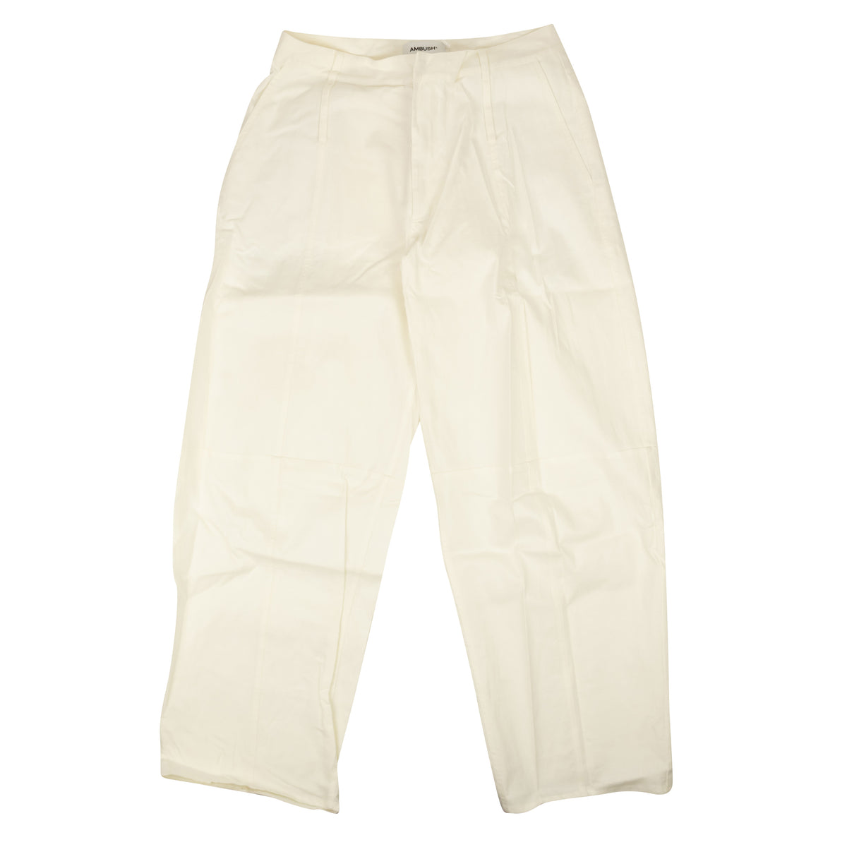 NWT AMBUSH White Linen Blend High Waist Wide Tapered Pants Size 8/44 $495