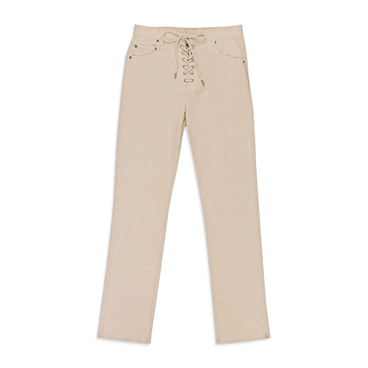 95-CPN-1082/10 F19AAQP13007_OFF_WHITE OFF WHITE CALLIPYGIAN STRETCHÂ CORDUROY LACE UP JEAN Size 10